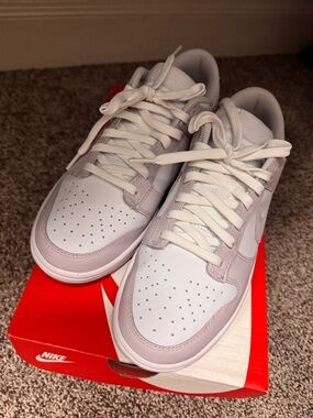 Nike Dunk Sneakers in White & Light Lavender